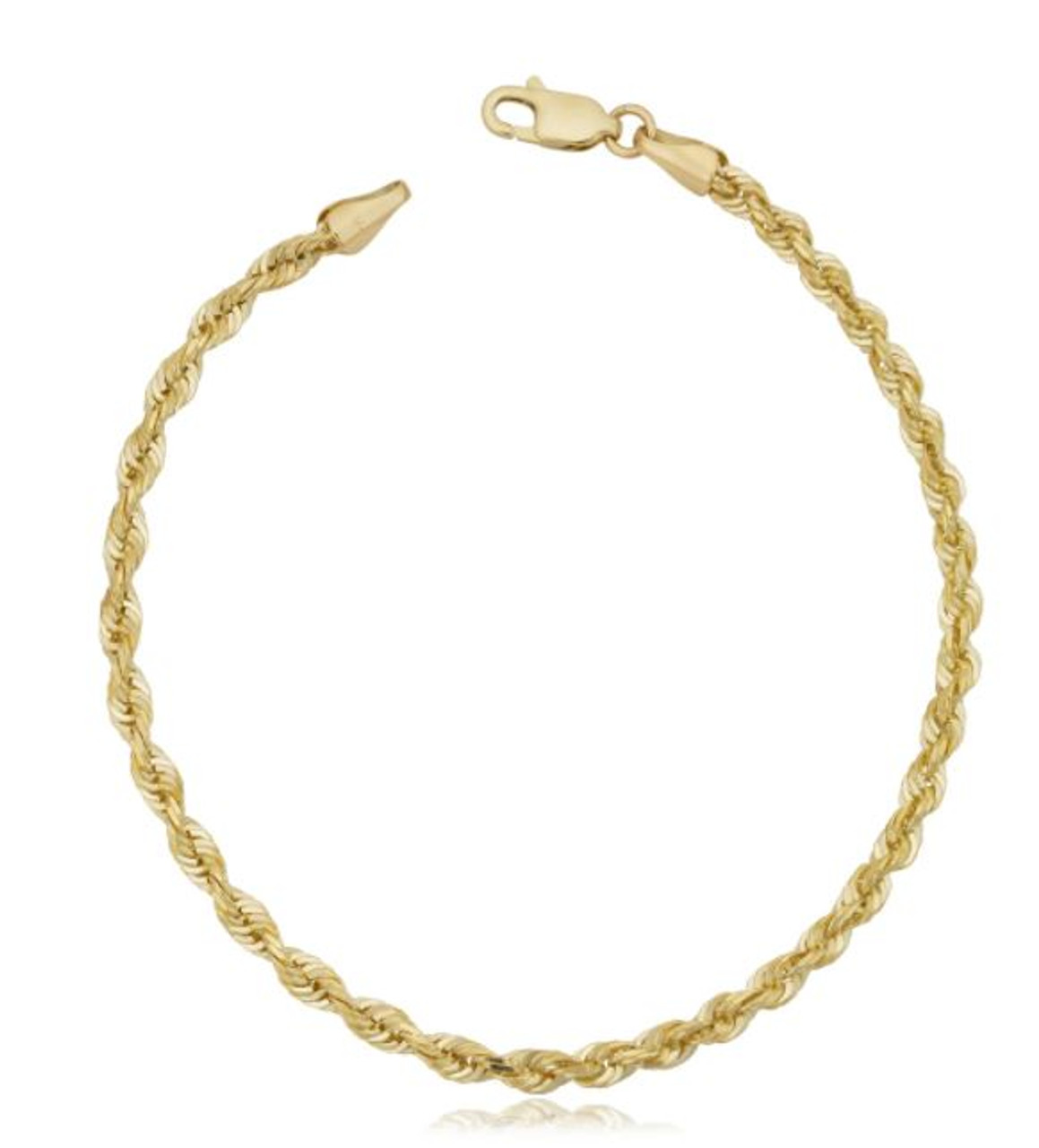 Buy 14k Yellow Gold Solid Diamond Cut Rope Bracelet 850 Inch 8mm Online at  SO ICY JEWELRY
