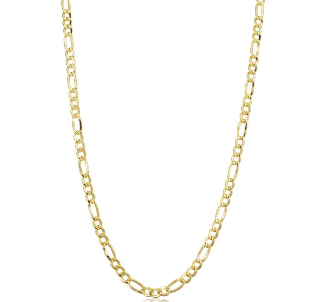 Men's Gold Capital Initial Figaro Necklace