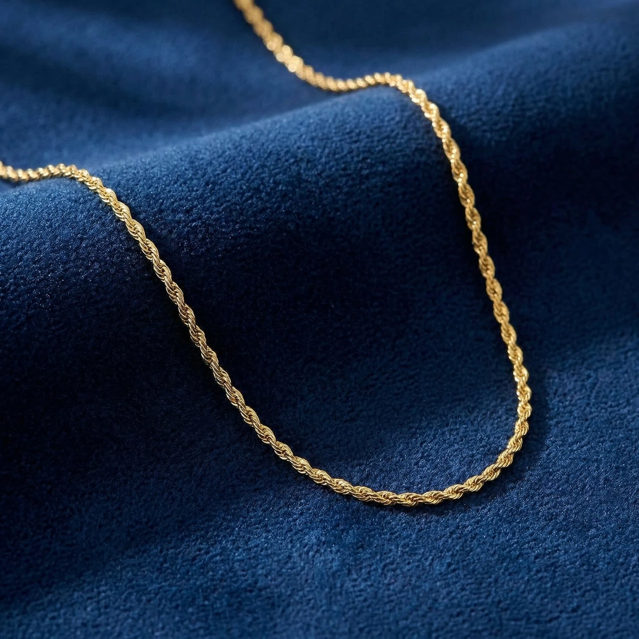 10k Yellow Gold 1.5-mm Semi Solid Rope Chain Necklace