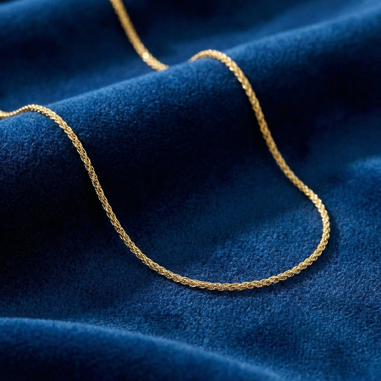 14k Yellow Gold Filled 1.5mm-round Wheat Chain Necklace