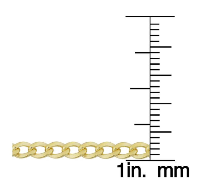 14k Yellow Gold Filled 3.2mm High Polish Miami Cuban Curb Link Chain Necklace