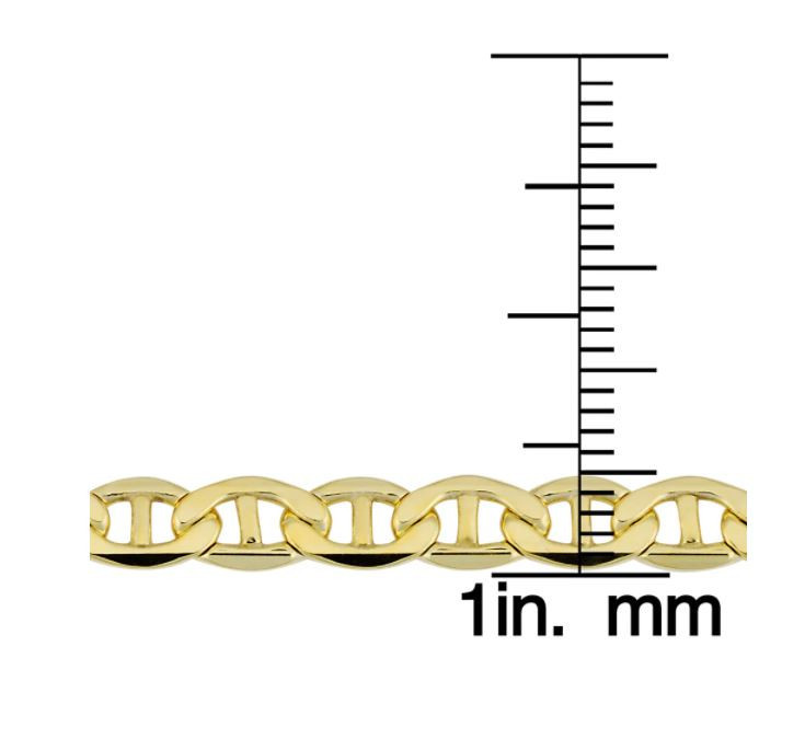 Fremada 14k Yellow Gold Filled Men's 5mm Mariner Link Chain Necklace
