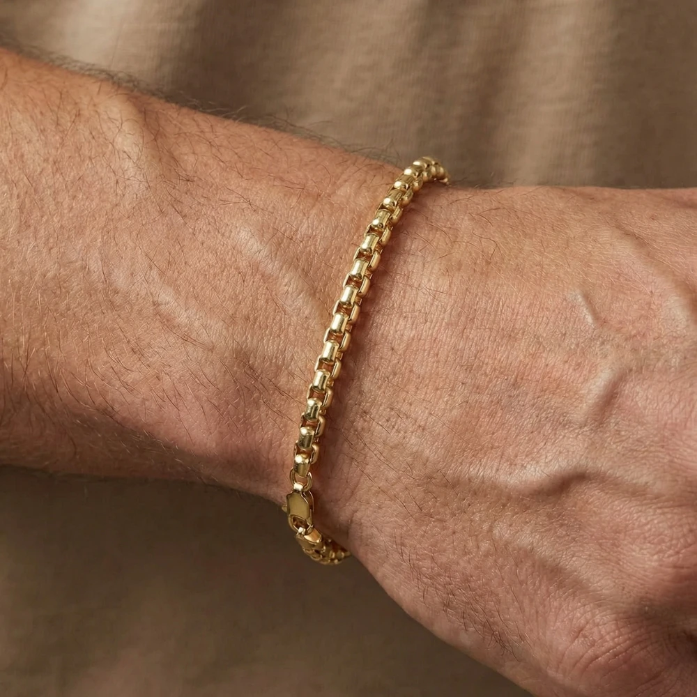 14k Yellow Gold Filled 3.5-mm Round Box Link Chain Bracelet