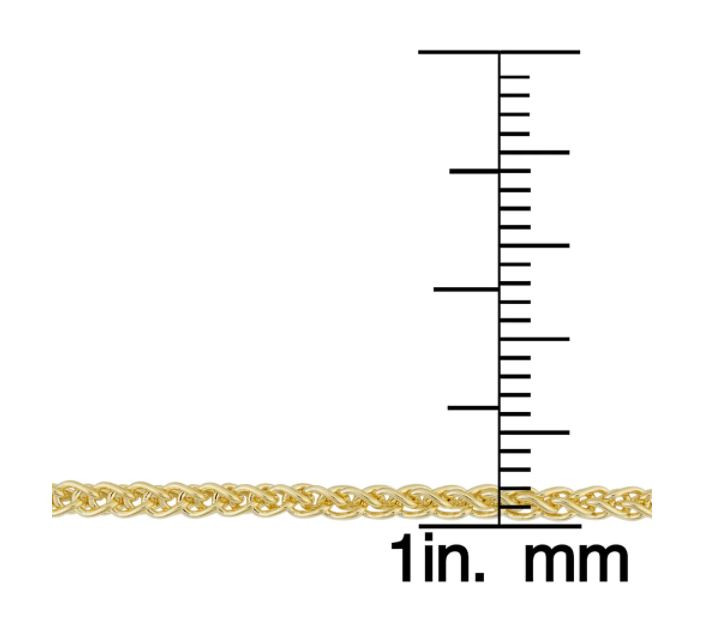 14k Yellow Gold Filled 2.5mm Round Wheat Chain Necklace