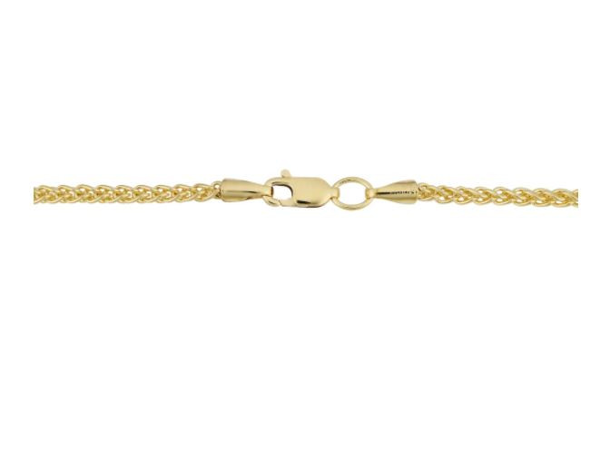 14k Yellow Gold Filled 2.5mm Round Wheat Chain Necklace
