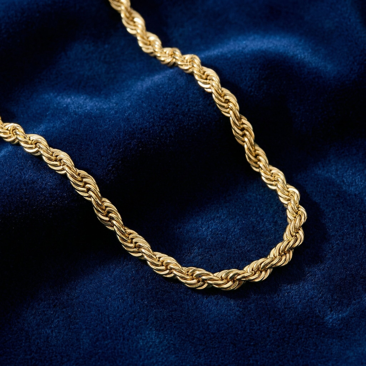 Yellow 14KT Gold Filled Men's 4.2mm Rope Chain Necklace