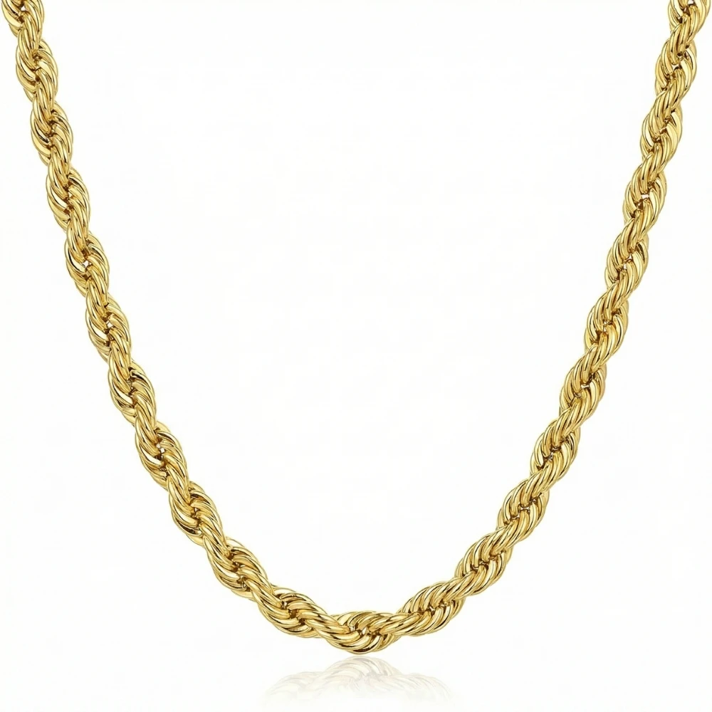 Yellow 14KT Gold Filled Men's 4.2mm Rope Chain Necklace