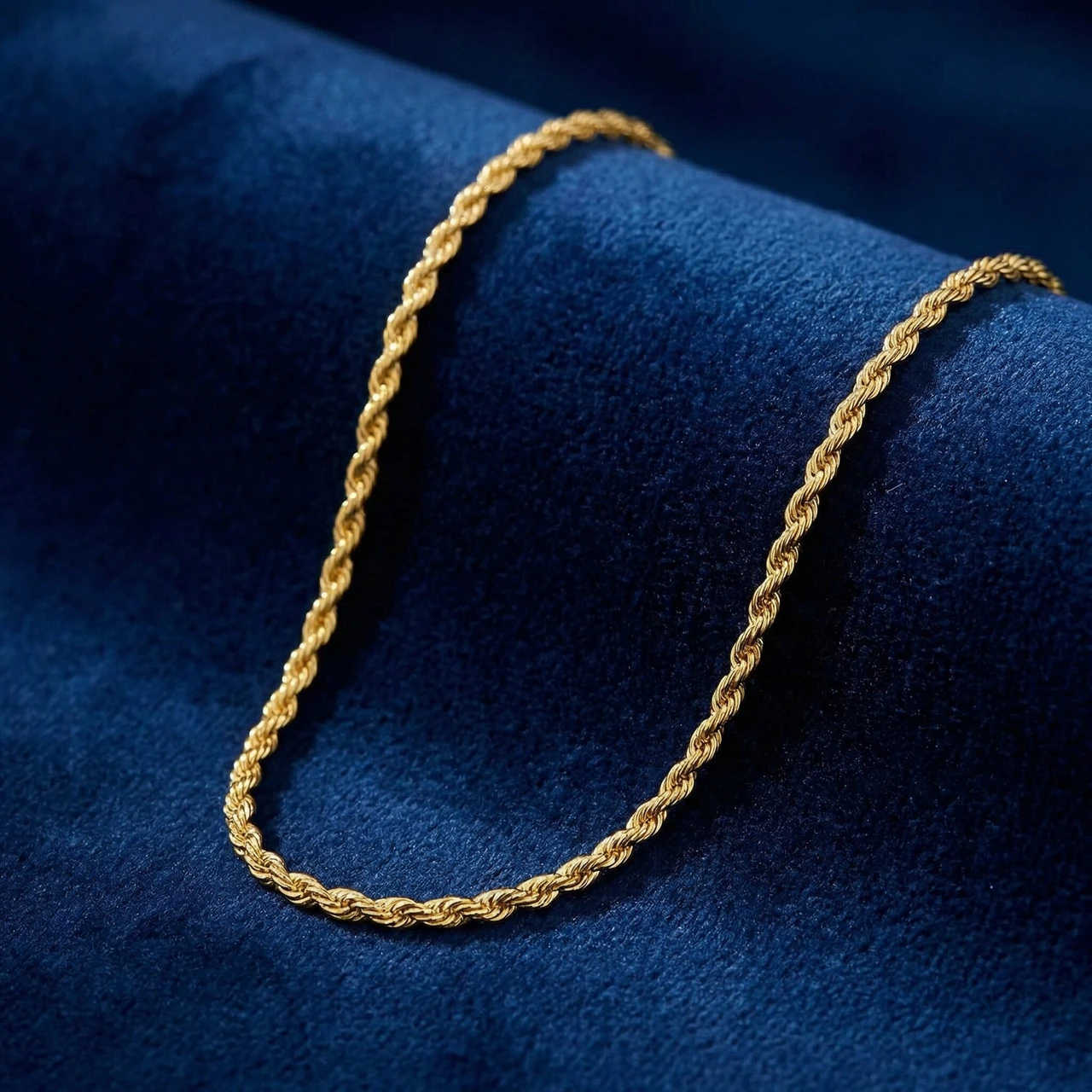 14k Yellow Gold Filled Unisex 2.10 millimeter Rope Chain Necklace