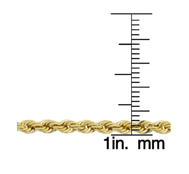 14k Yellow Gold Filled Men's 3.2-mm Rope Chain Necklace