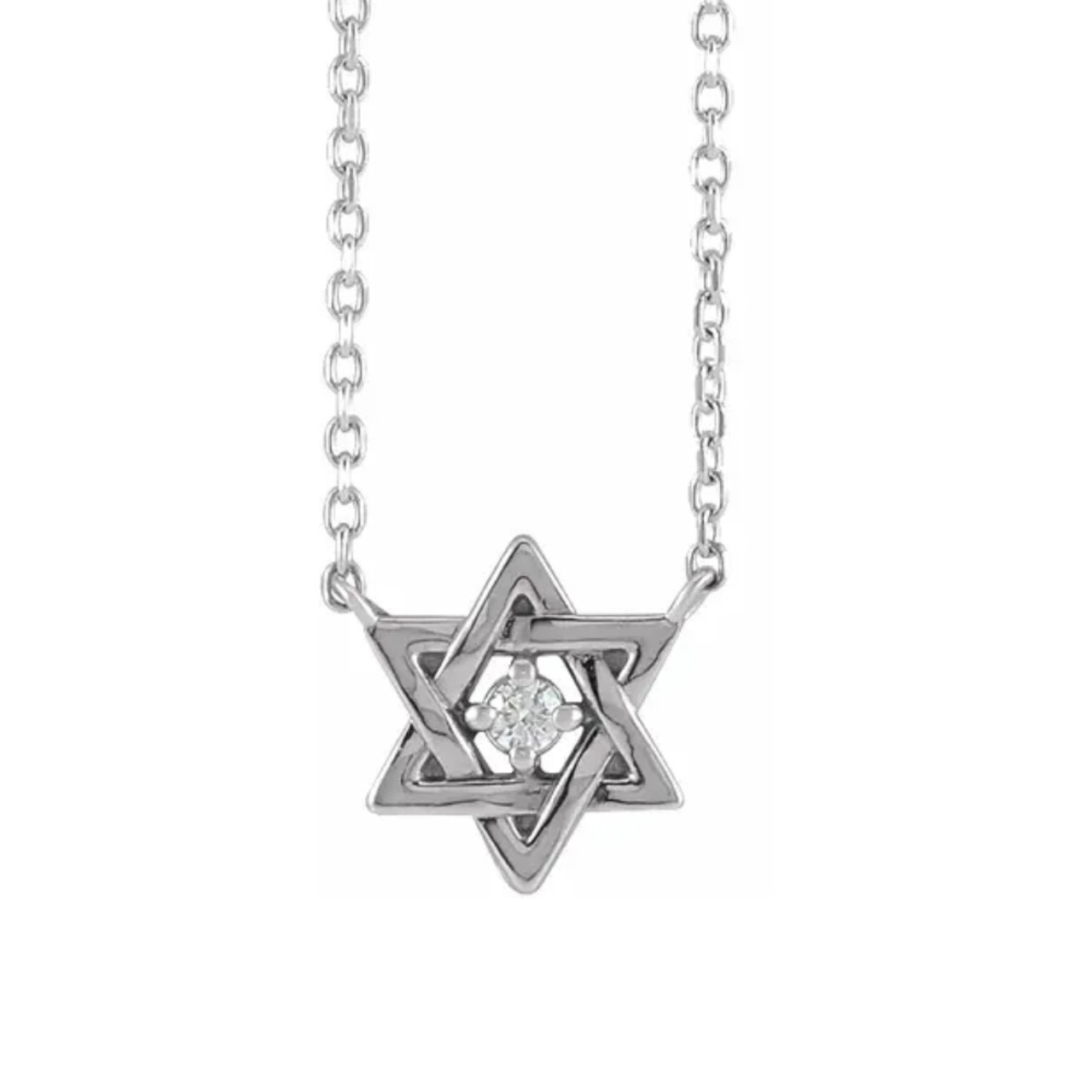 Buy 0.38 Carat Natural Diamond Star of David Necklace 14K White Gold G SI  18'' Chain Online in India - Etsy