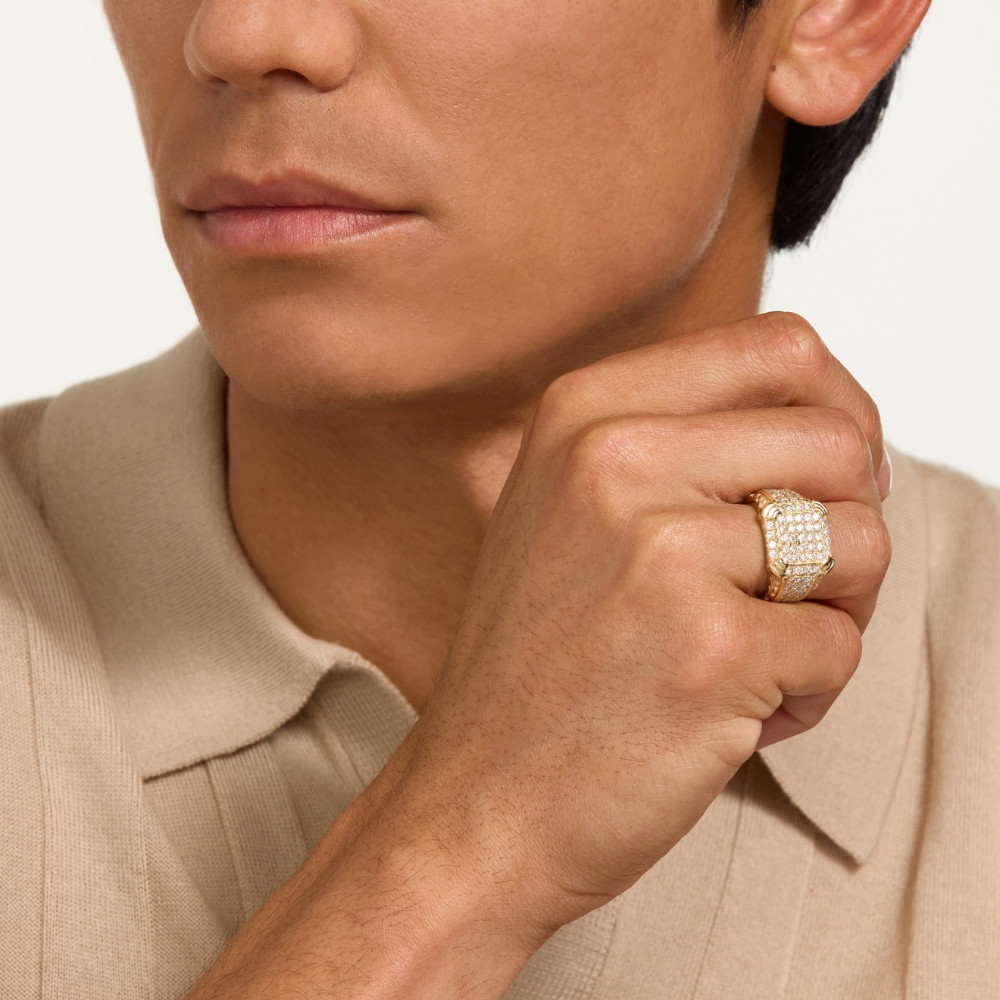 2 1/4Ct Diamond Mens Ring in 10k Yellow Gold (H-I, I1)