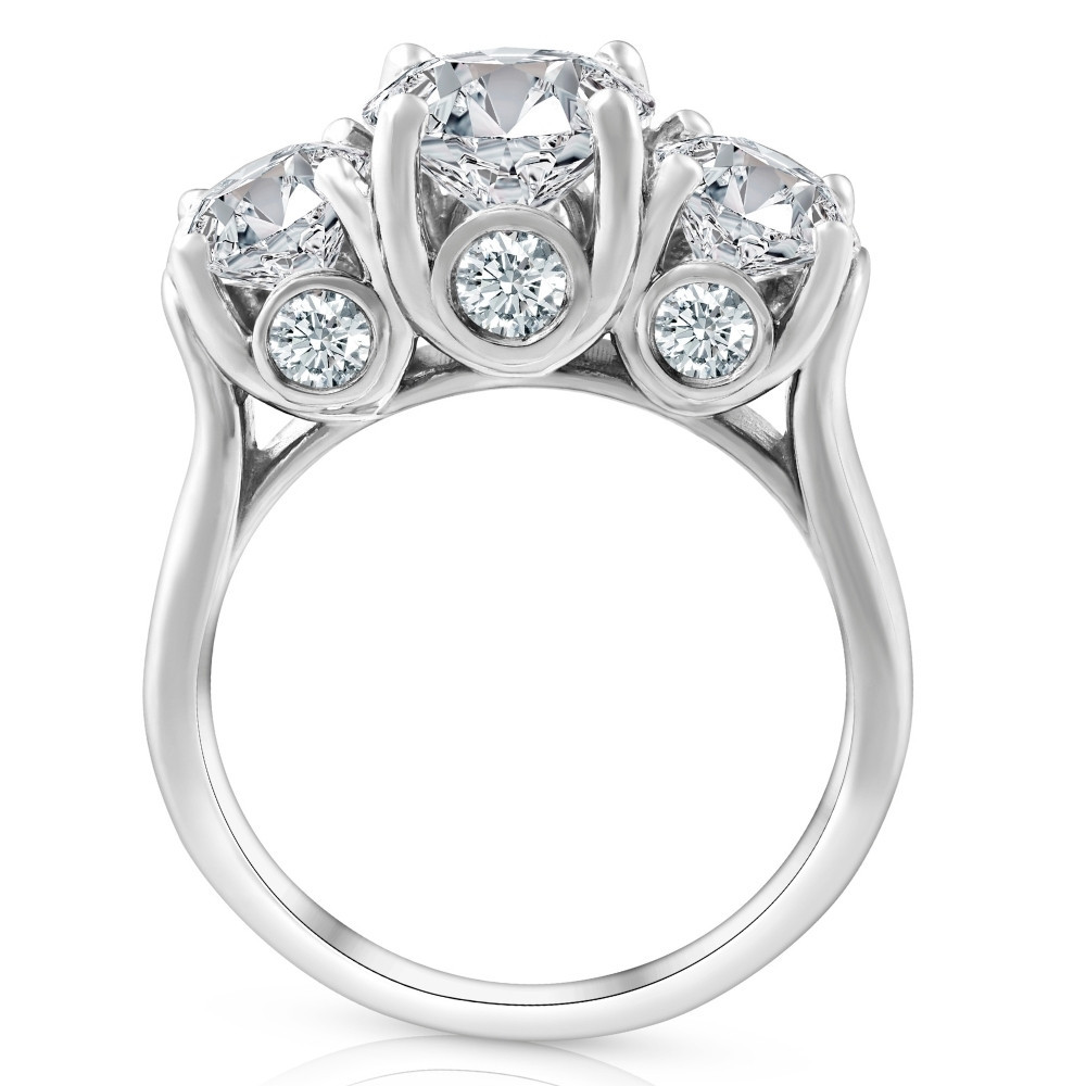4 5/8 Ct TW Three Stone Diamond Engagement Ring 14k White Gold Lab Grown (I-J, VS)