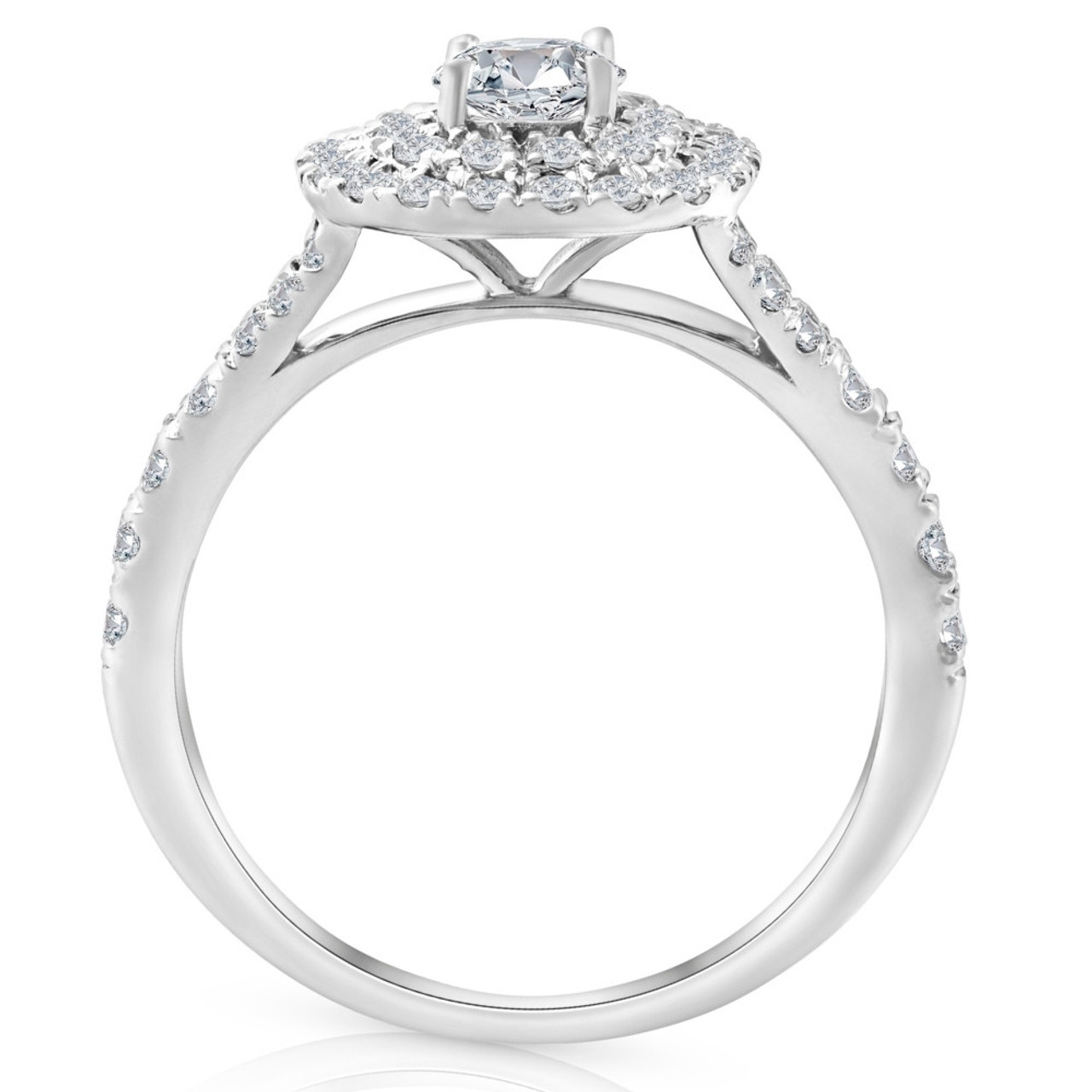 1 Ct TW Diamond Cushion Halo Engagement Ring in White Gold (G-H, I1) 1 Ct TW Diamond Cushion Halo Engagement Ring in White Gold (G-H, I1)