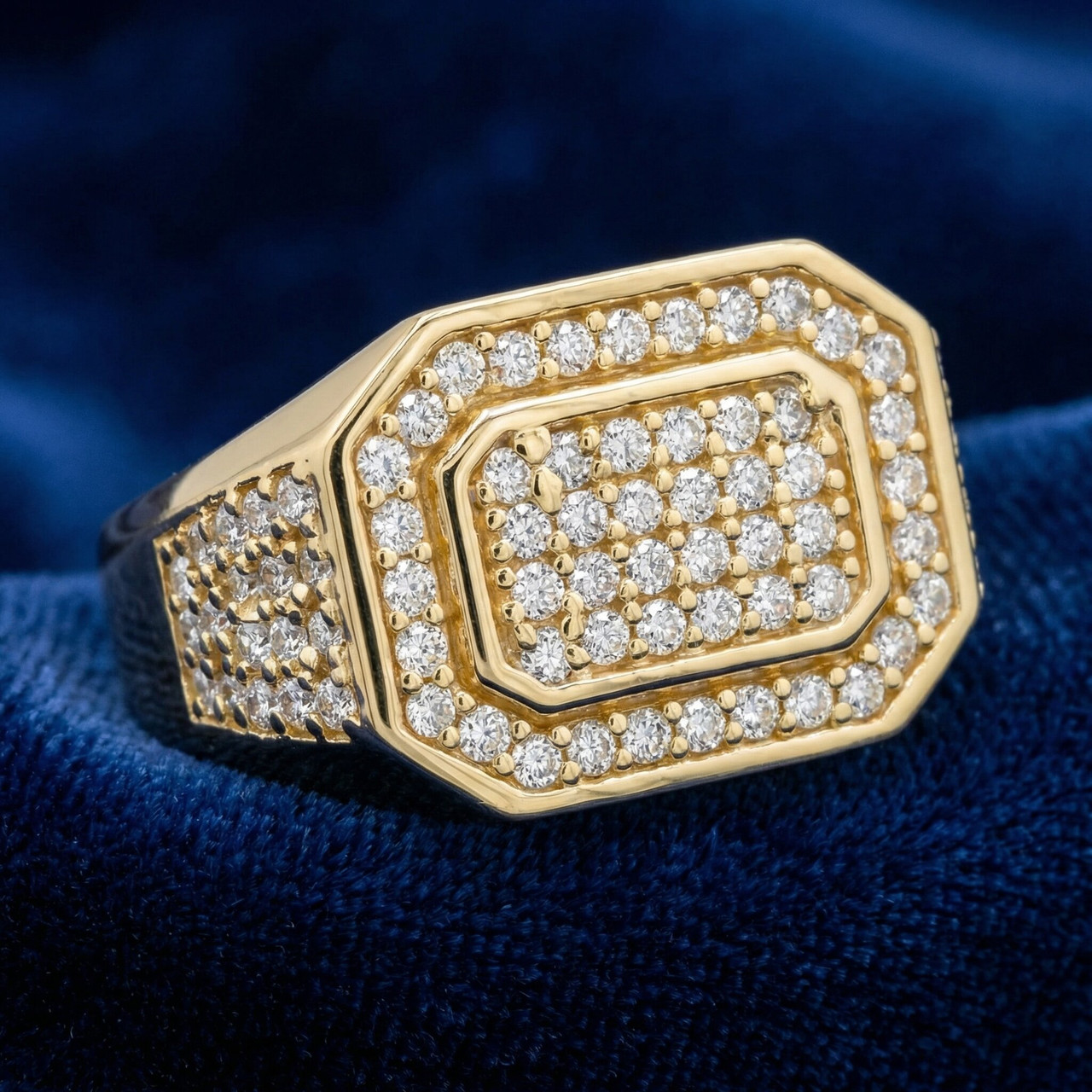 1Ct Men's Diamond Ring 10k Yellow Gold (G-H, I1)
