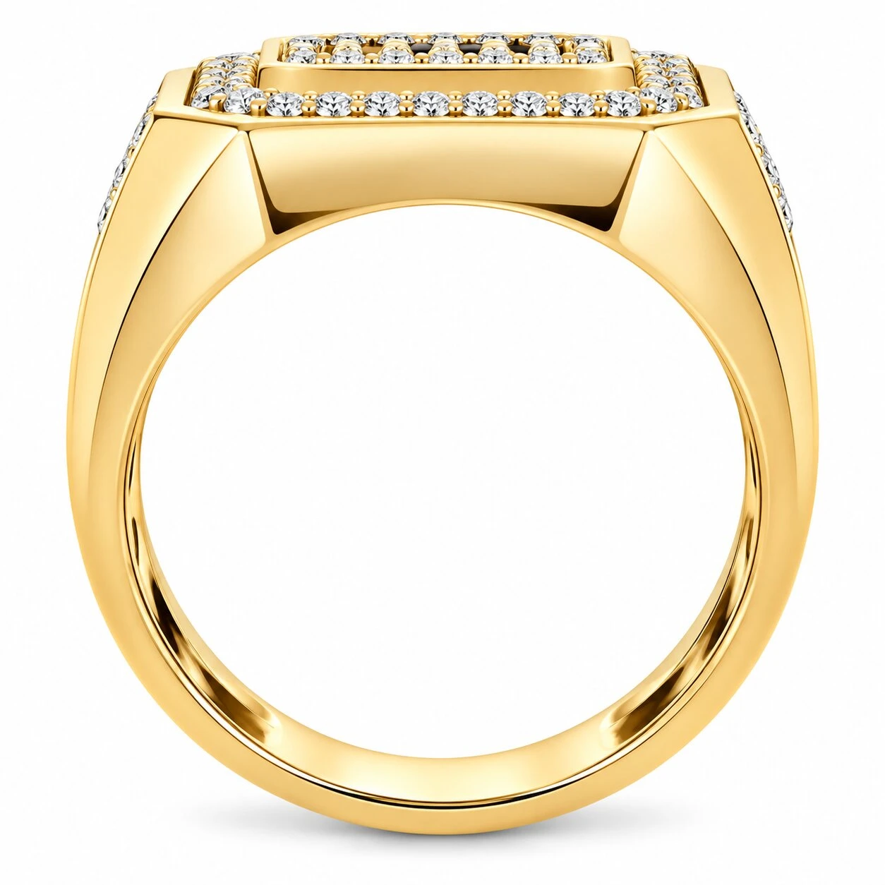 1Ct Men's Diamond Ring 10k Yellow Gold (G-H, I1)