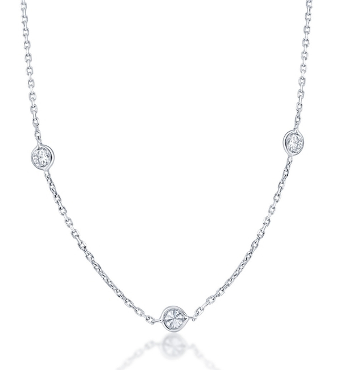 zales 3 stone diamond necklace