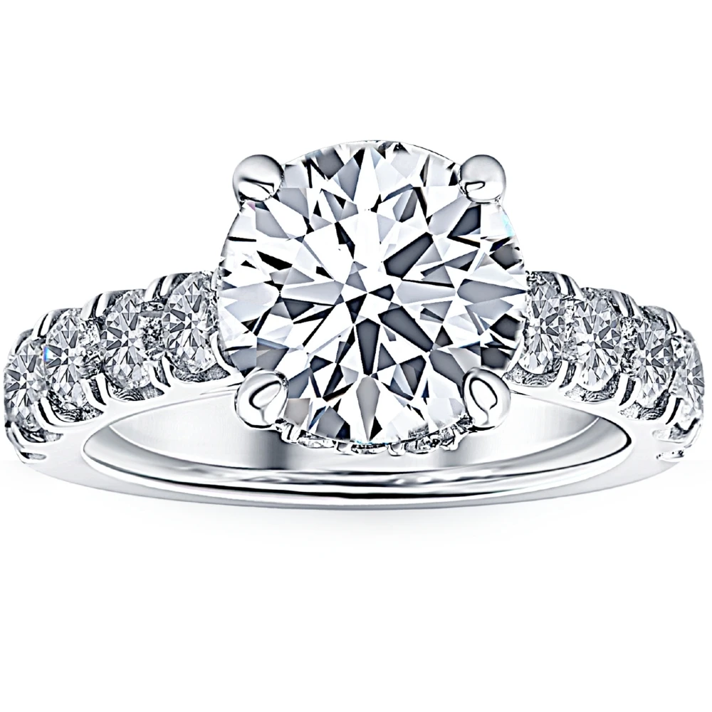 2 3/4 Ct Diamond Hidden Halo Engagement Ring 14k White Gold (G-H, SI)