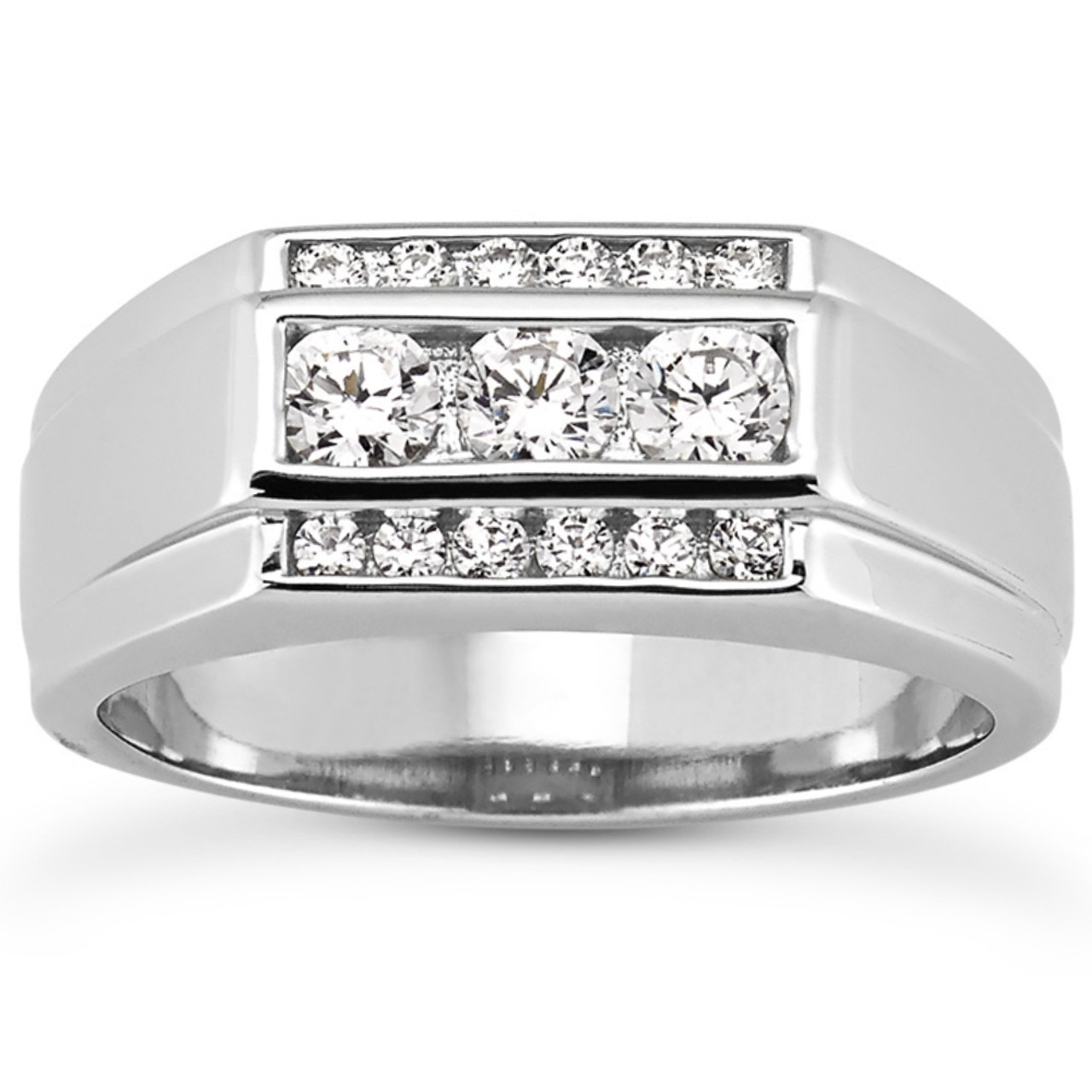 Men's 1 Ct T.W. Diamond Ring 10k White Gold (H-I, I1)