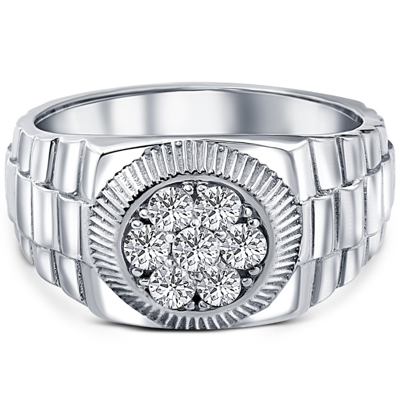 Men's 3/4 Ct T.W. Diamond Ring 14k White Gold Lab Grown (G-H, VS)