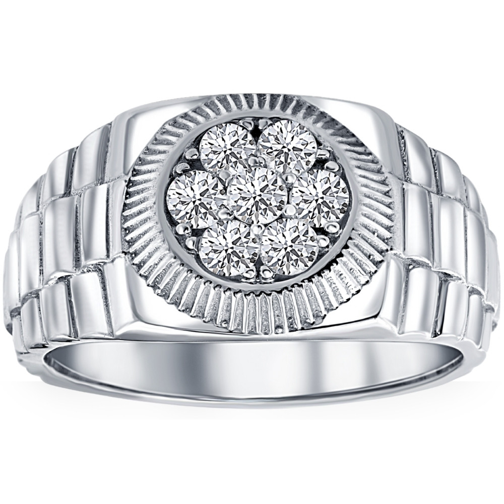 Men's 3/4 Ct T.W. Diamond Ring 14k White Gold Lab Grown (G-H, VS)