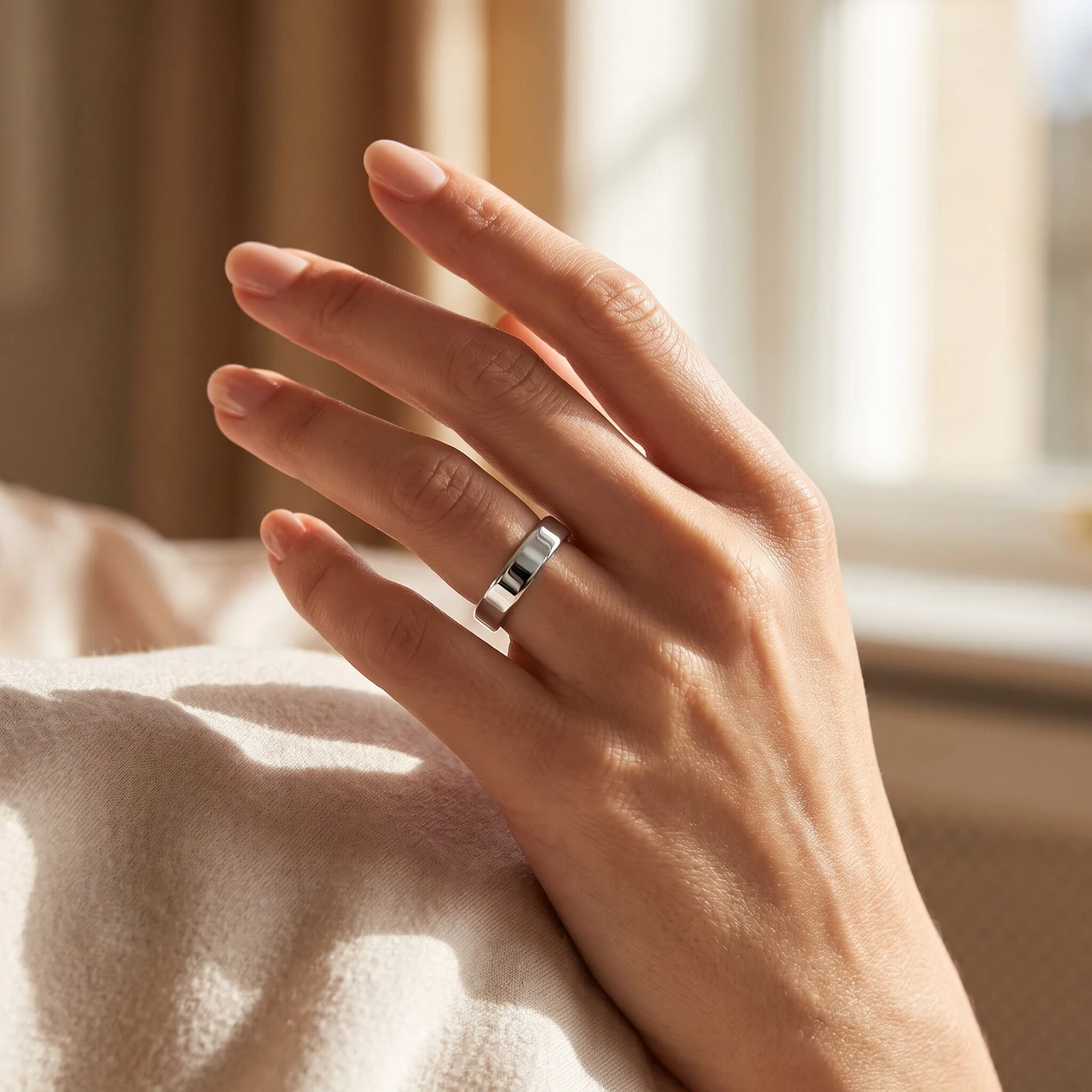 3mm Flat High Polished Wedding Band 950 Platinum