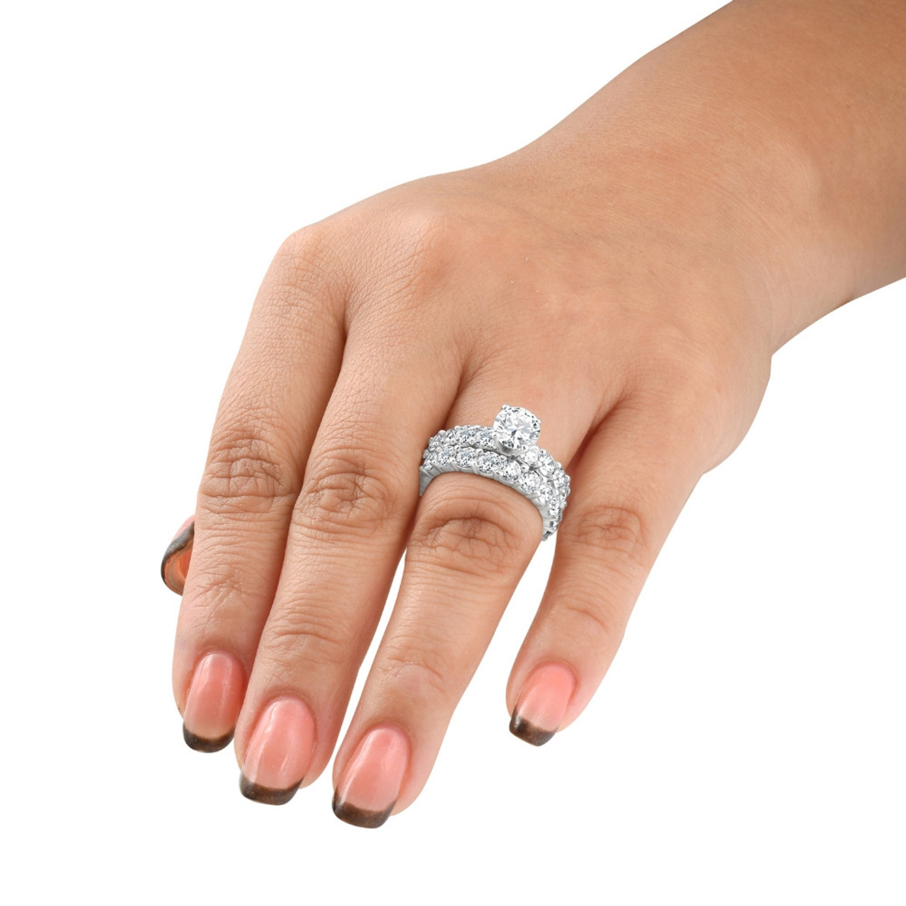 9 1/2Ct TW Diamond Eternity Engagement Wedding Ring Set 14k White Gold Lab Grown (G-H, VS) 9 1/2Ct TW Diamond Eternity Engagement Wedding Ring Set 14k White Gold Lab Grown (G-H, VS)