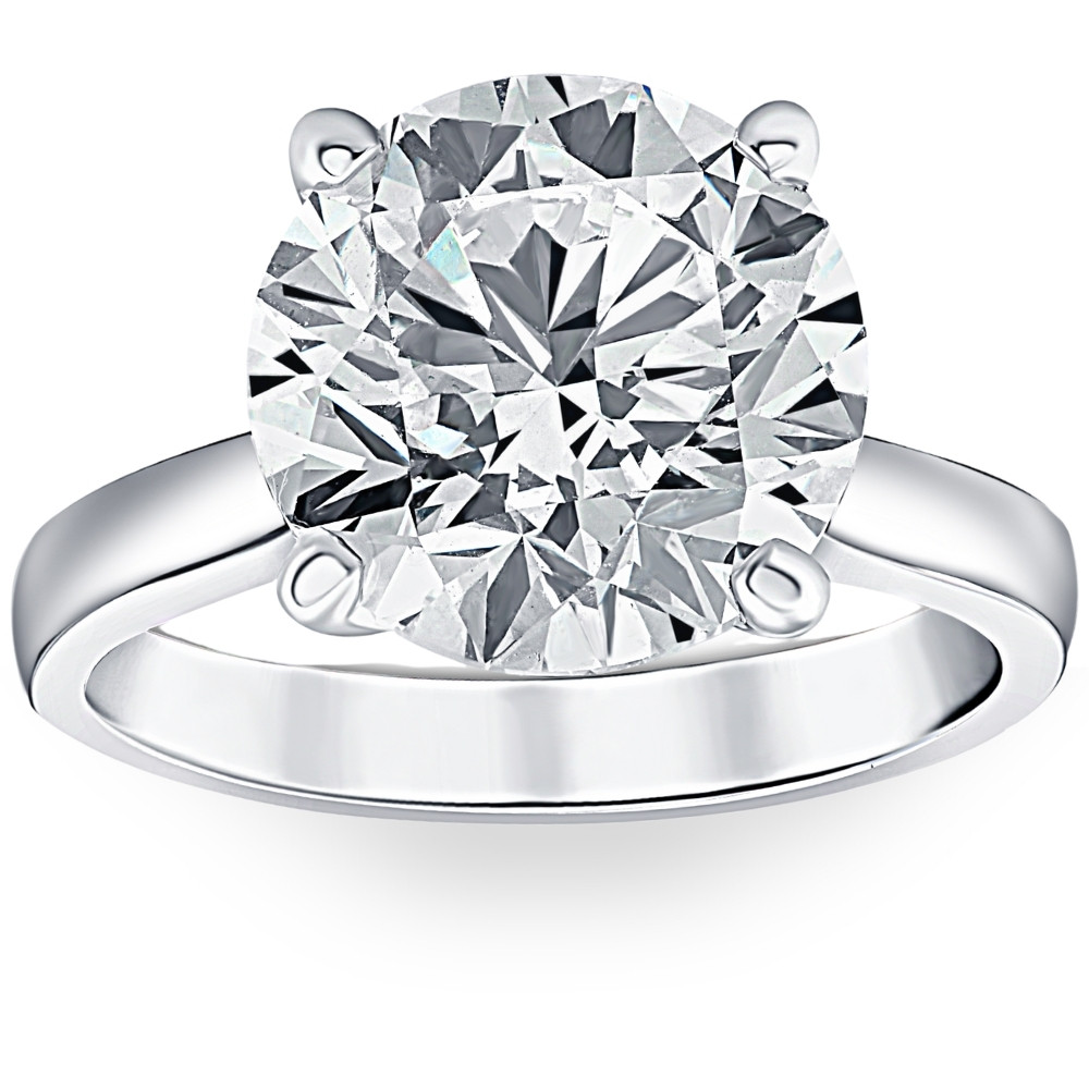 3 Ct Diamond Solitaire Lab Grown Engagement Ring in 14k White Gold (F-G, VS)