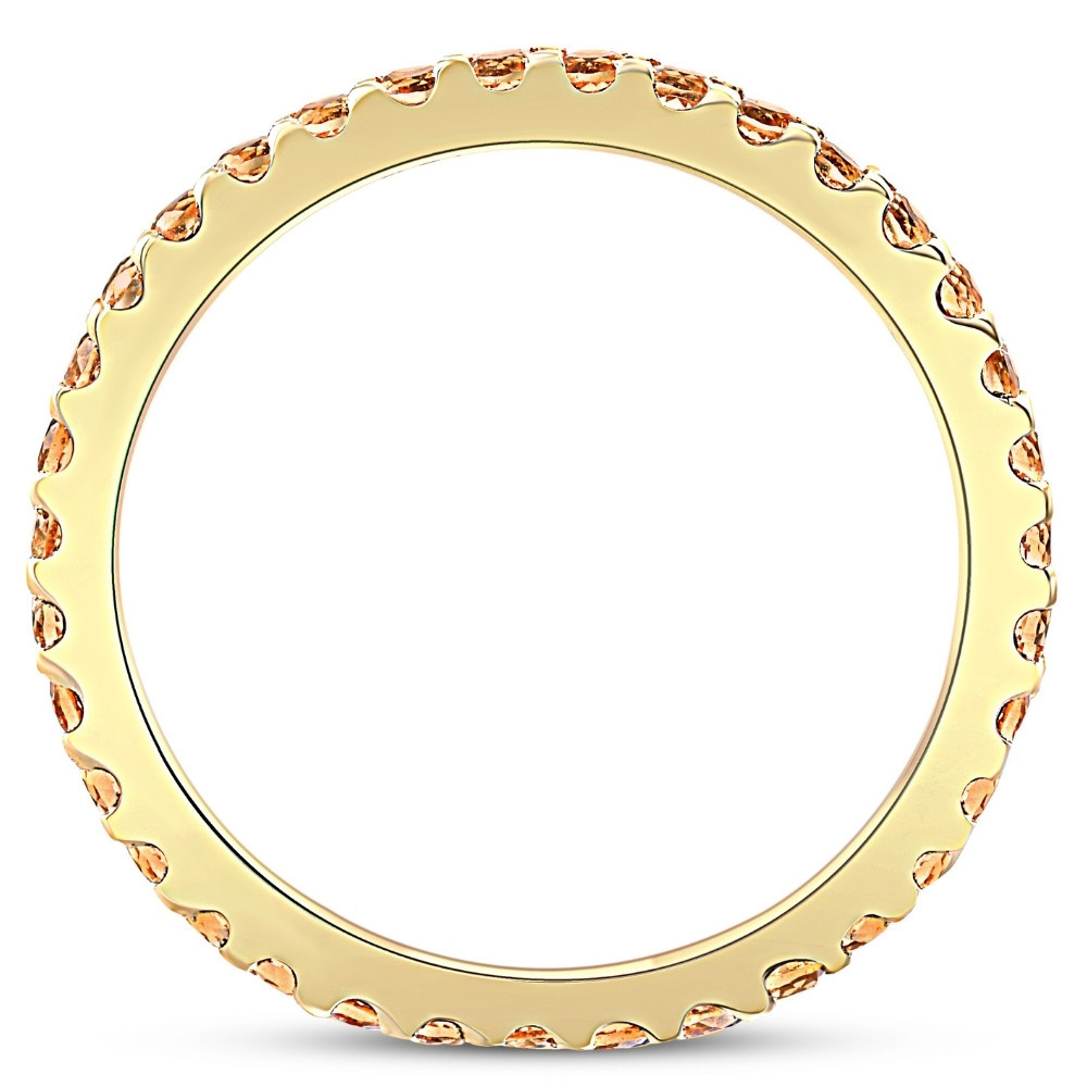 3/4Ct Genuine Citrine Eternity Ring Stackable Band 10k Yellow Gold