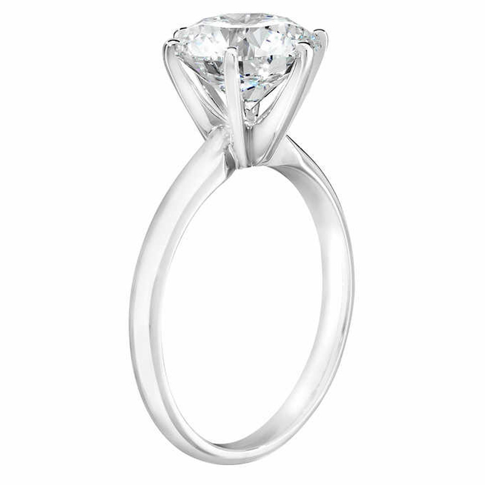 Platinum 3Ct Certified Diamond Solitaire Engagement Ring Lab Grown (G-H, VVS)