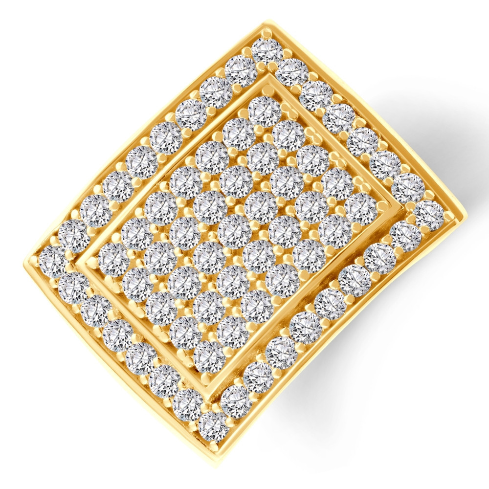 3Ct Diamond Men's Pave Anniversary Wedding Ring in 10k Yellow Gold (H-I, I1)