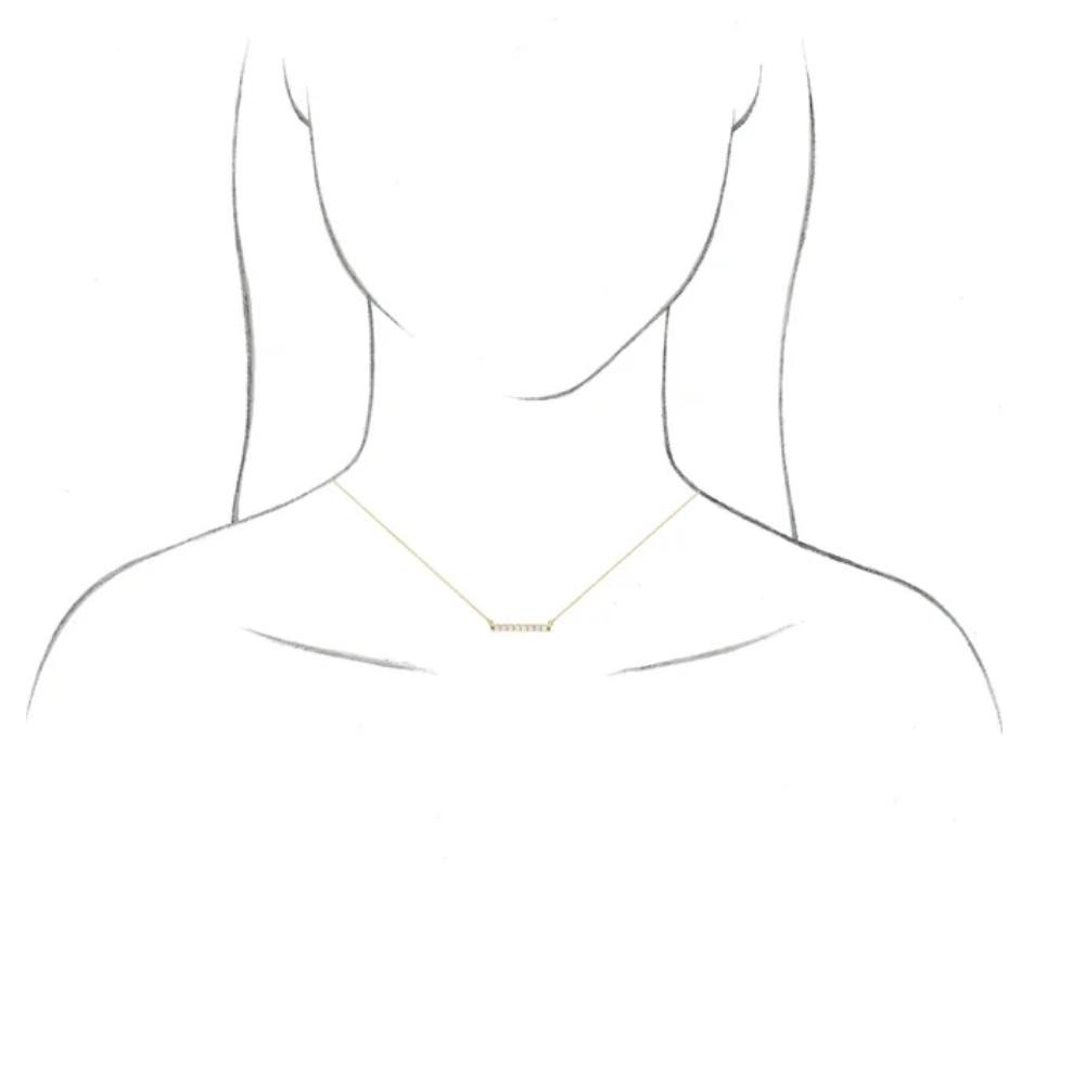 1/2Ct Bar Diamond Pendant Necklace in 14k White or Yellow Gold Lab Grown (G-H, VS)