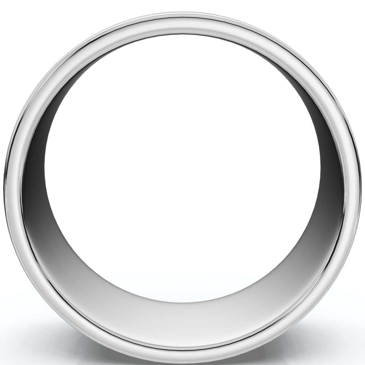 9mm Flat High Polished Wedding Band 14K White Gold