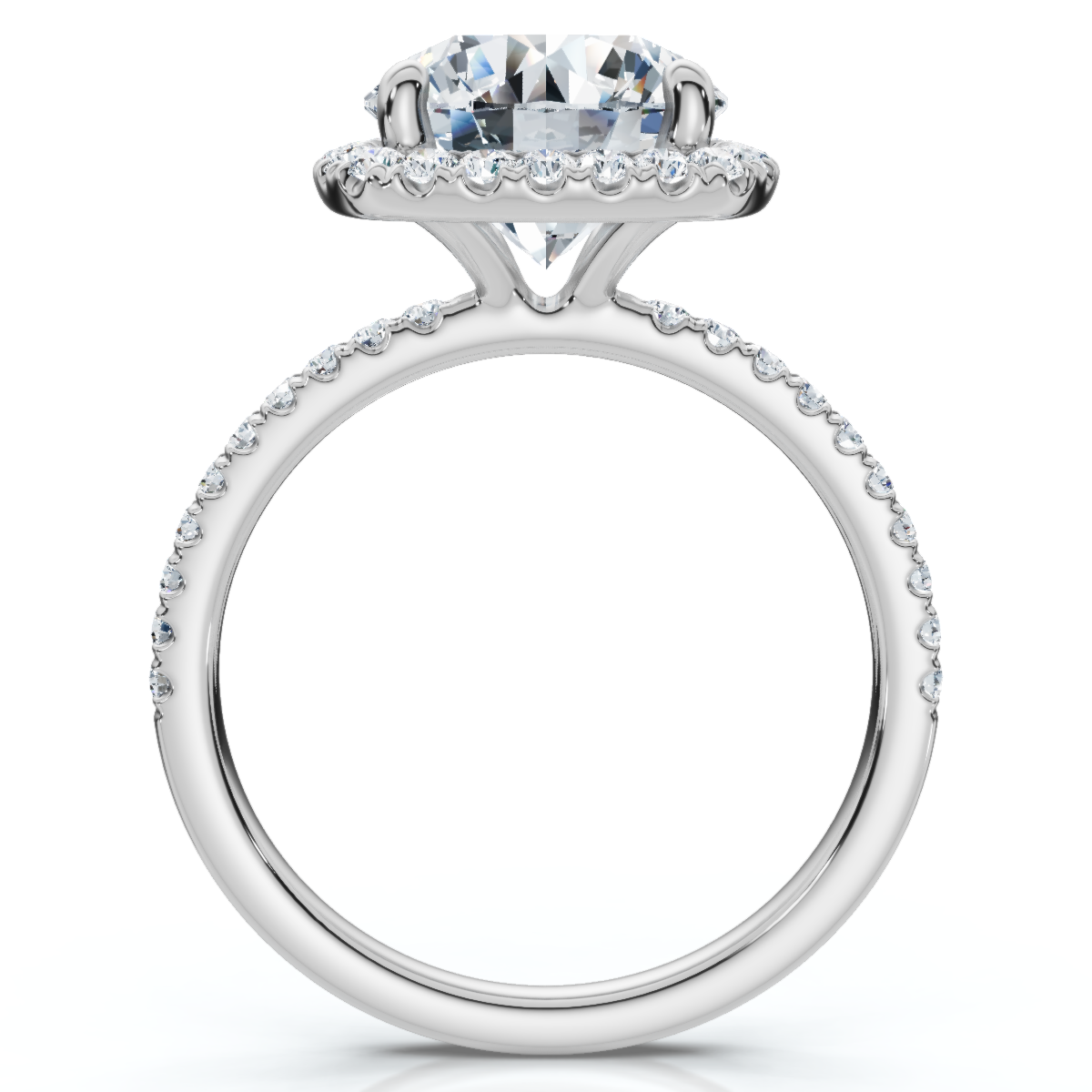 Certified 3 1/2Ct Cushion Halo Diamond Engagement Ring 14k Gold or Pt Lab Grown (F-G, VS)