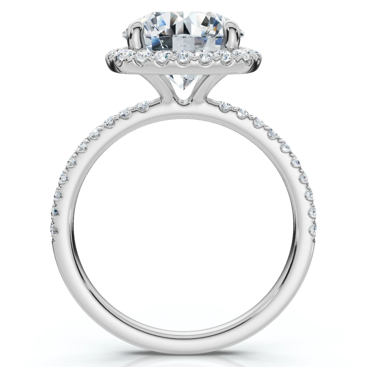 Certified 3 1/2Ct Cushion Halo Diamond Engagement Ring 14k Gold or Pt Lab Grown (F-G, VS)