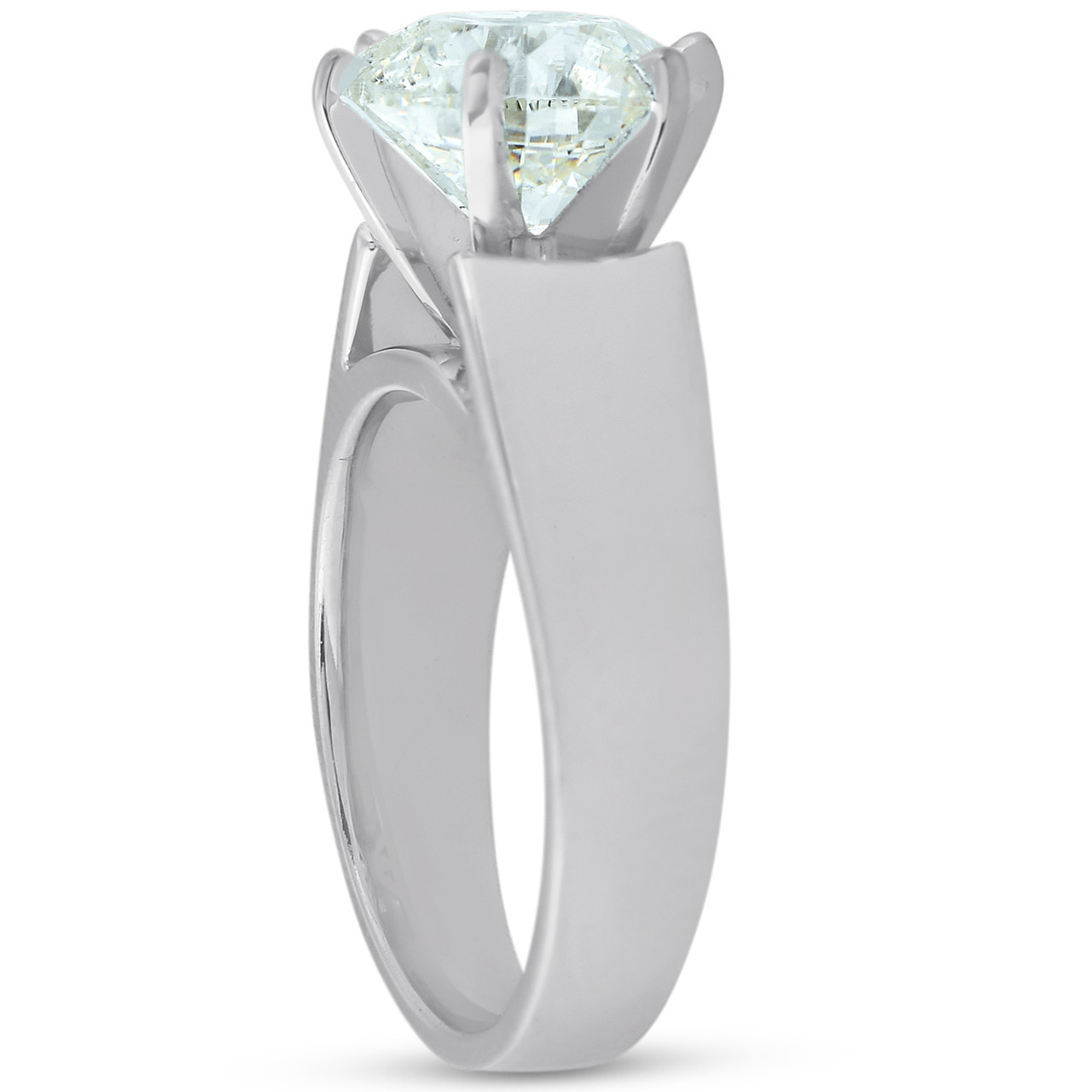 3Ct Diamond Solitaire Engagement Ring 14k White Gold Lab Grown (H-I, VS2-SI1) 3Ct Diamond Solitaire Engagement Ring 14k White Gold Lab Grown (H-I, VS2-SI1)