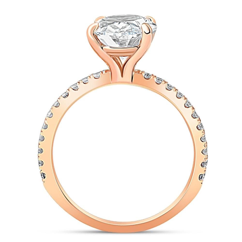 2 1/2Ct Oval Diamond Engagement Ring 14k Rose Gold Lab Grown (G-H, VS)