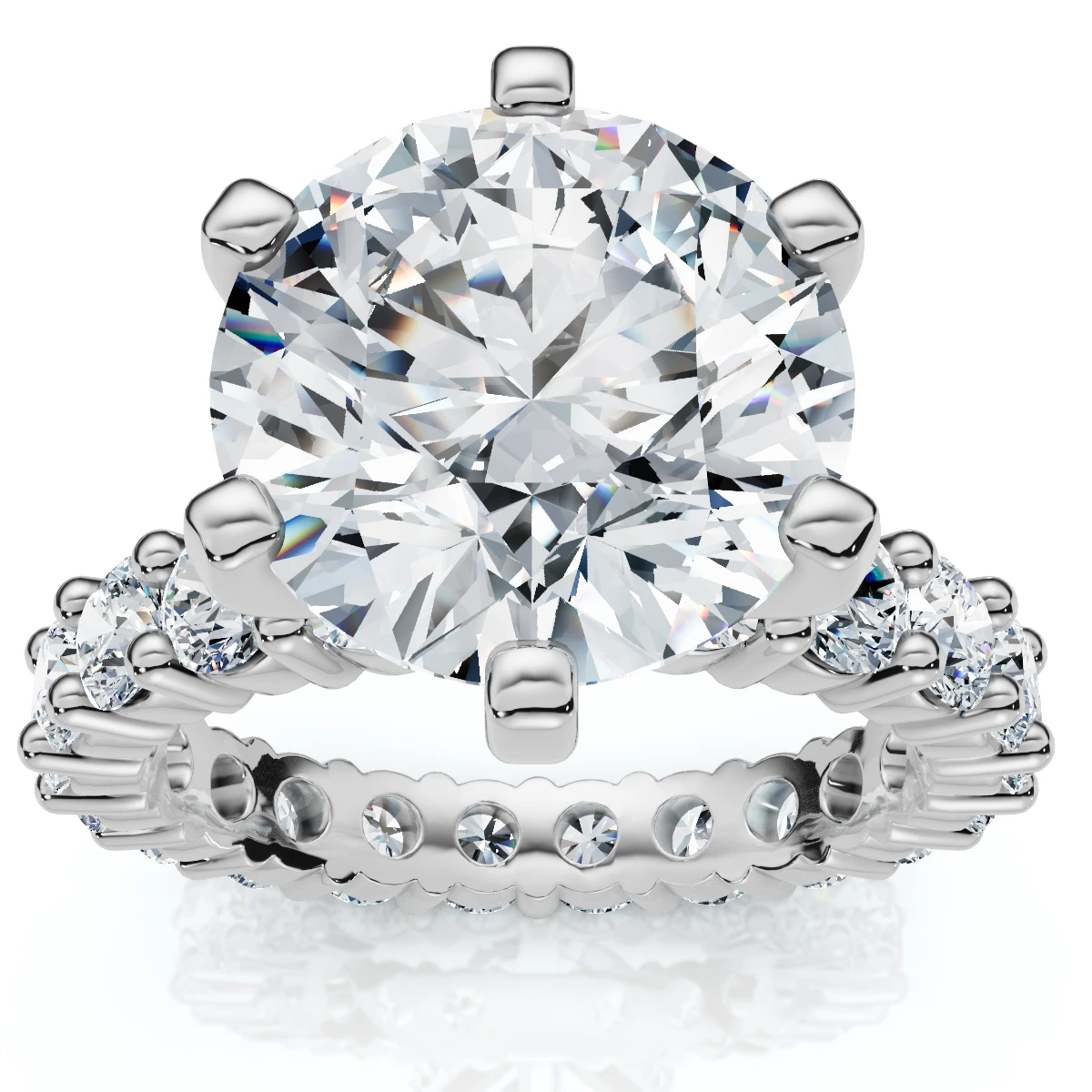 Certified 5 1/2Ct Diamond Eternity Engagement Ring 14k White Gold Lab Grown (G-H, VS)