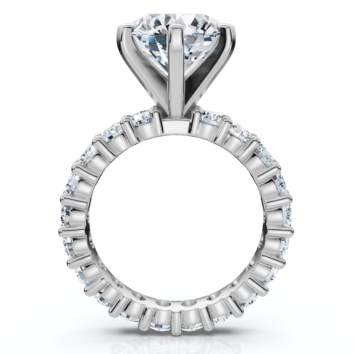 Certified 5 1/2Ct Diamond Eternity Engagement Ring 14k White Gold Lab Grown (G-H, VS)