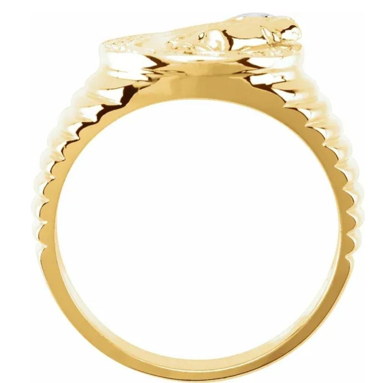 Men's 1/3CT Diamond Horseshoe Lucky Ring 10k Yellow Gold (H-I, I1) Men's 1/3CT Diamond Horseshoe Lucky Ring 10k Yellow Gold (H-I, I1)
