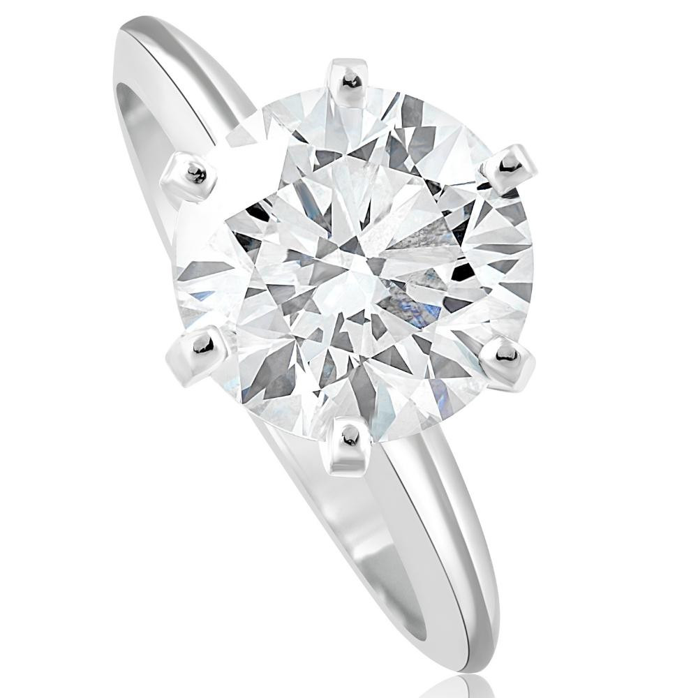 Certified 3 Ct Diamond Solitaire Platinum Engagement Ring Lab Grown (F-G, VS)