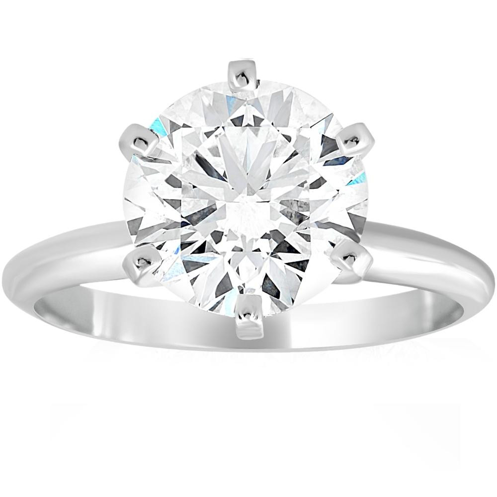 Certified 3 Ct Diamond Solitaire Platinum Engagement Ring Lab Grown (F-G, VS)