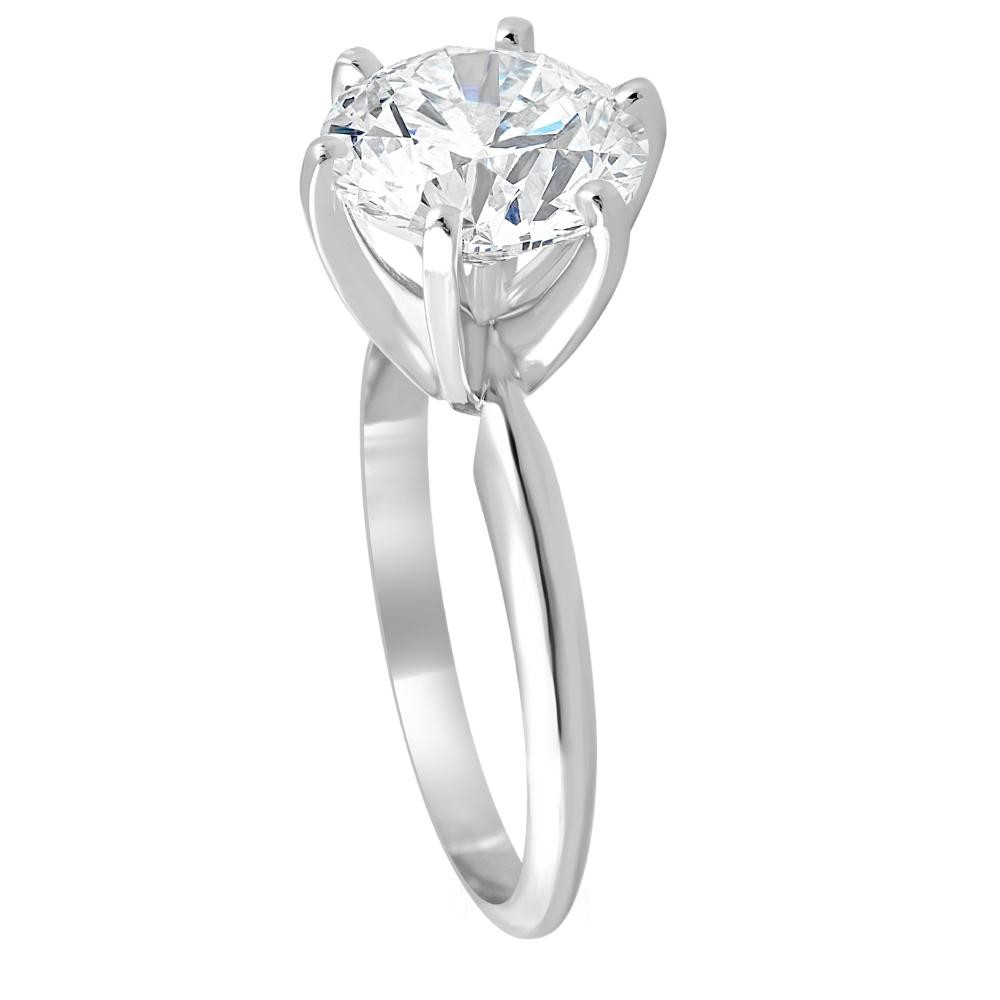 Certified 3 Ct Diamond Solitaire Platinum Engagement Ring Lab Grown (F-G, VS)
