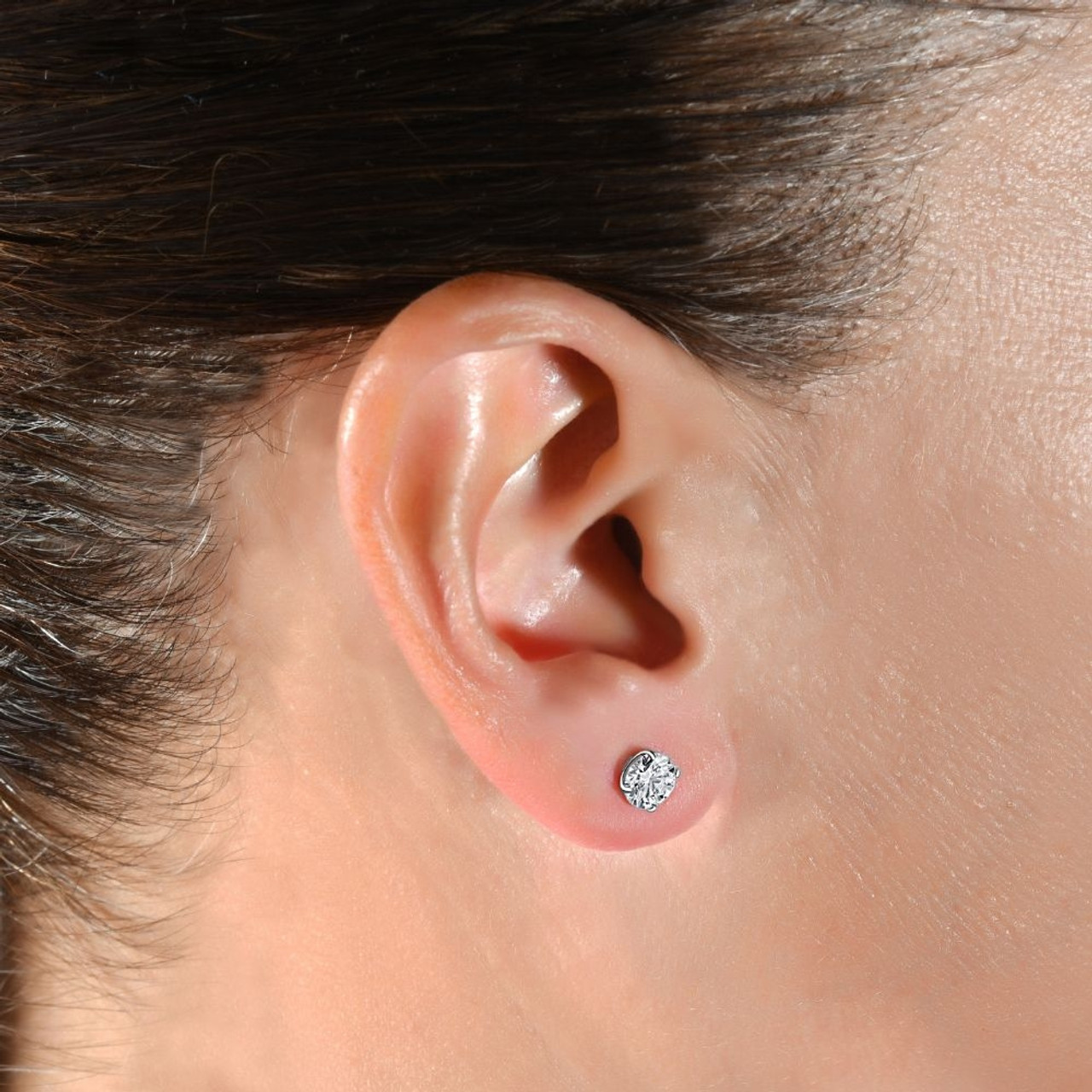 Unisex Natural Diamond Screw Back Ear Studs