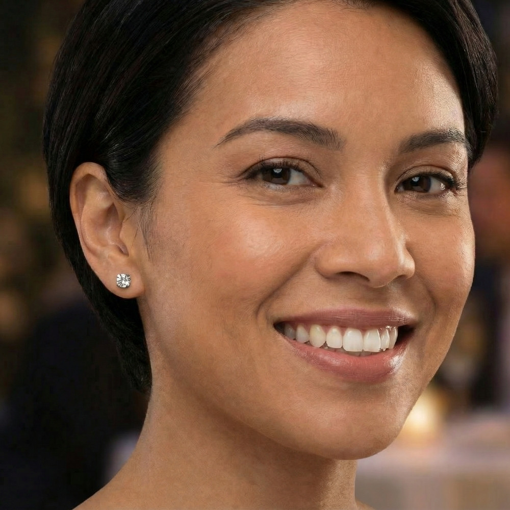 1 1/2ct Lab Grown Diamond Studs 14k White Gold Earrings (F-G, VS)