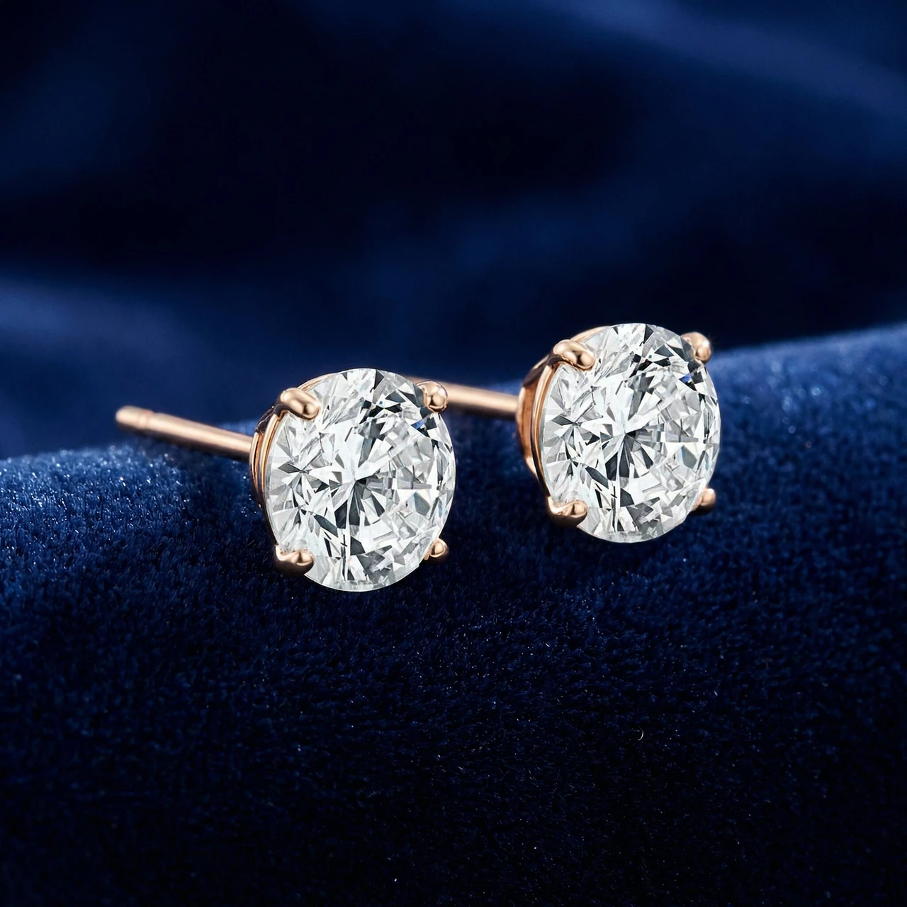 1 1/2ct TW Round Excellent Cut Diamond Studs 14k Yellow Gold Lab Grown Earrings (F-G, VS)
