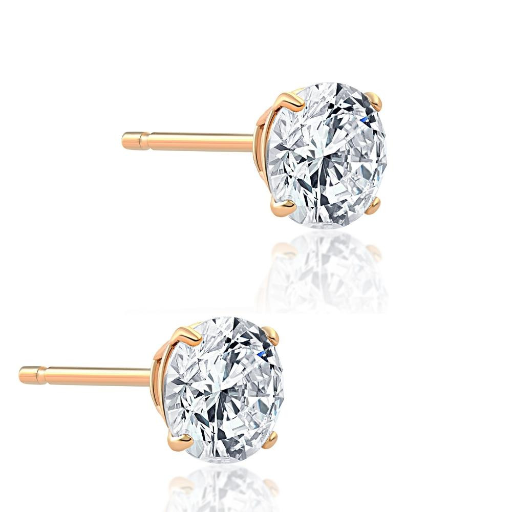 1 1/2ct Lab Grown Diamond Studs 14k Yellow Gold Earrings (F-G, VS)