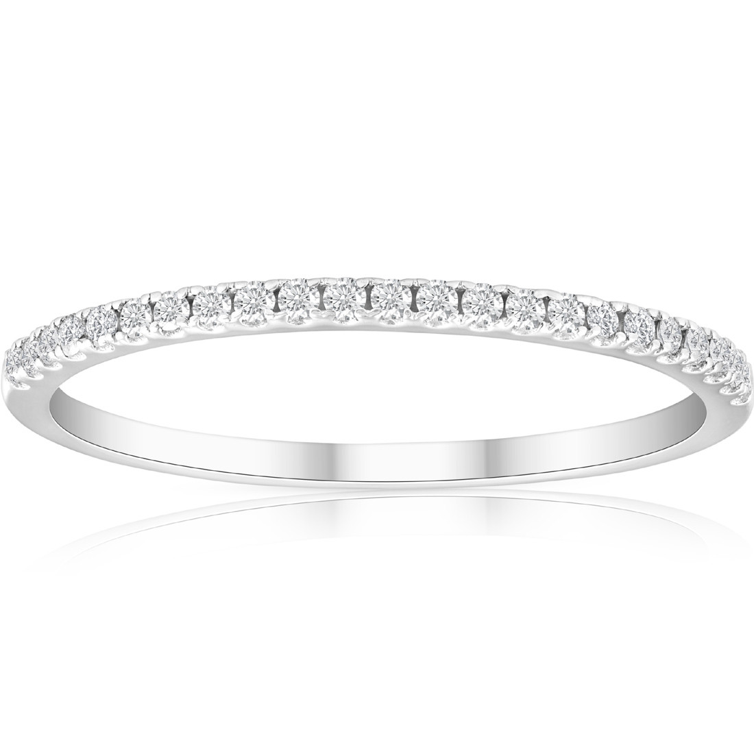 1/5ct Diamond Wedding Band 10K White Gold (G-H, I1)