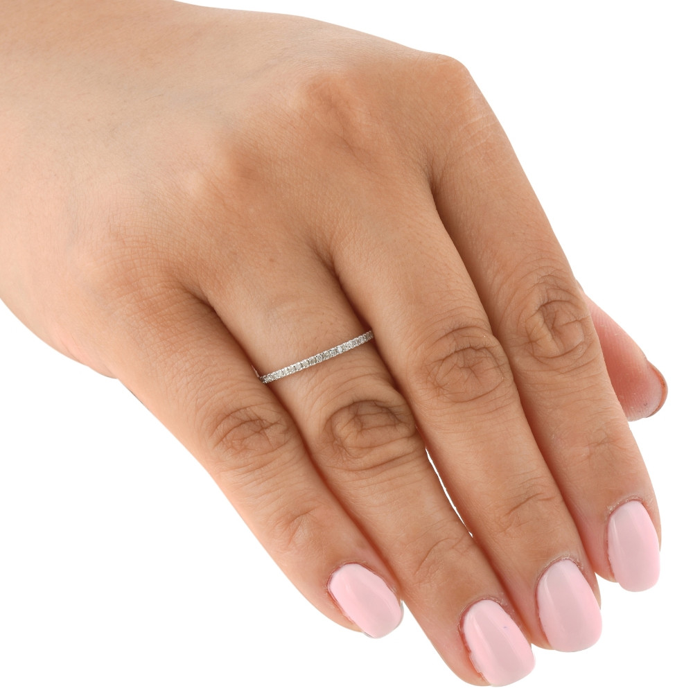 1/5ct Diamond Wedding Band 10K White Gold (G-H, I1)