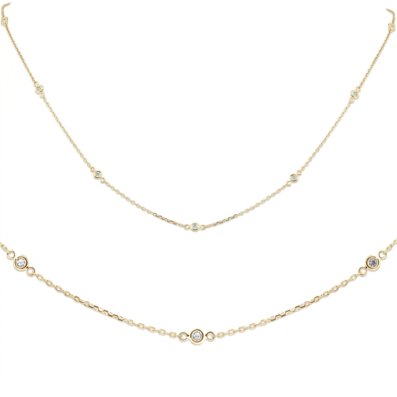 1/4ct Diamonds By The Yard 18" 14K Yellow Gold Women's Necklace (G-H, SI)