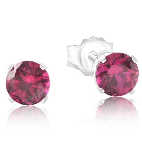 1Ct TW Ruby Studs in 14k White or Yellow Gold